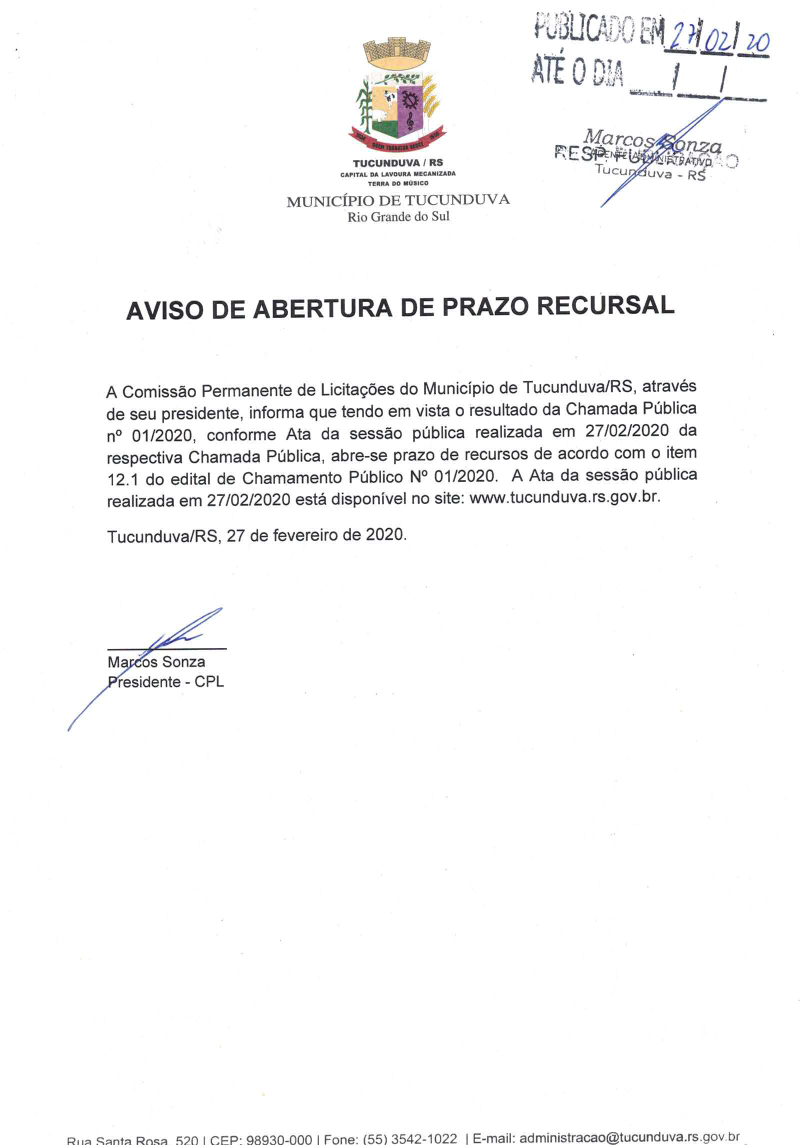 CHP Nº01_2020_AVISO DE ABERT PRAZO RECURSAL